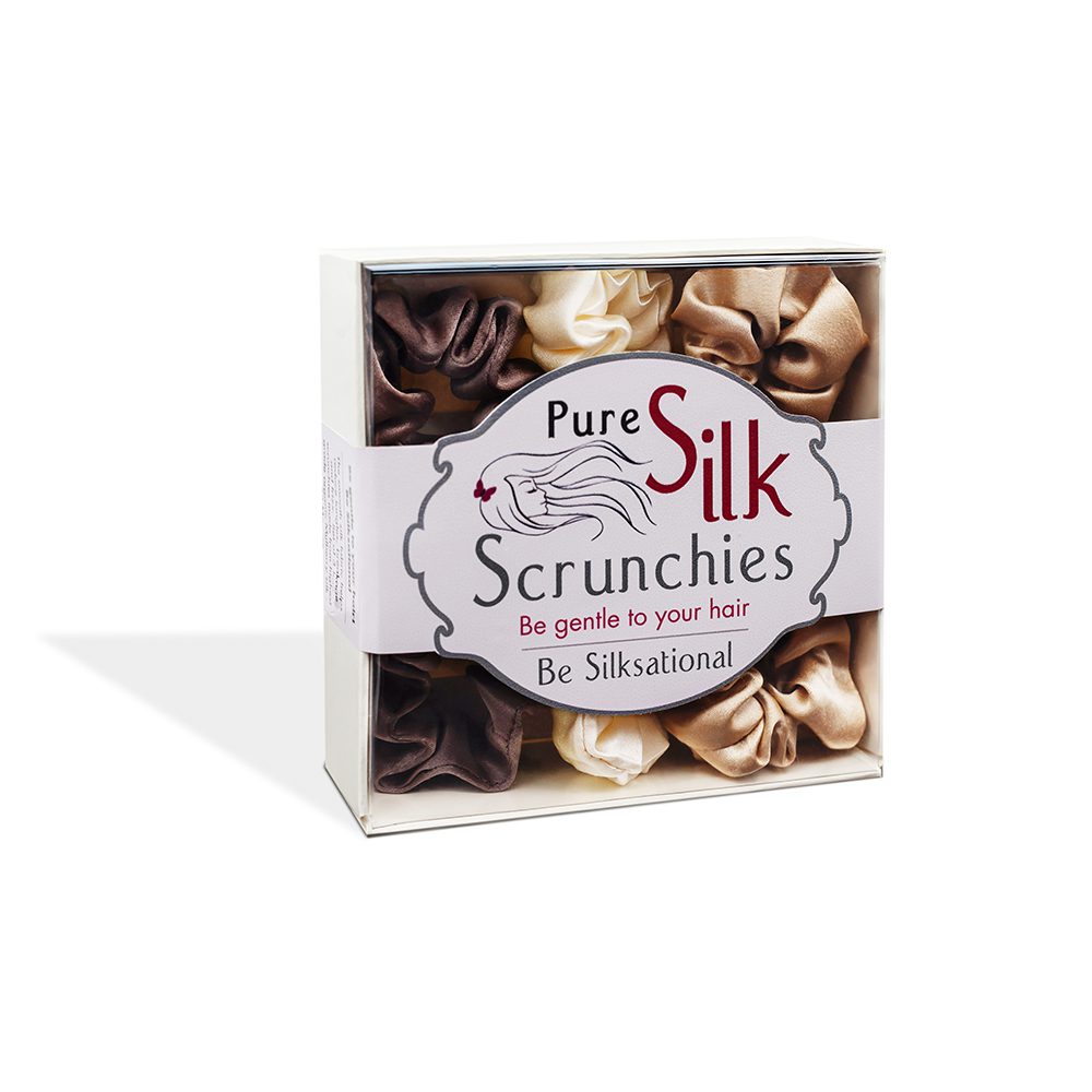 3 Set pure silk scrunchies 
